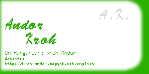 andor kroh business card